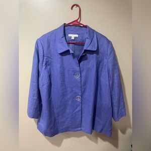 JM Collection Purple Linen Blazer